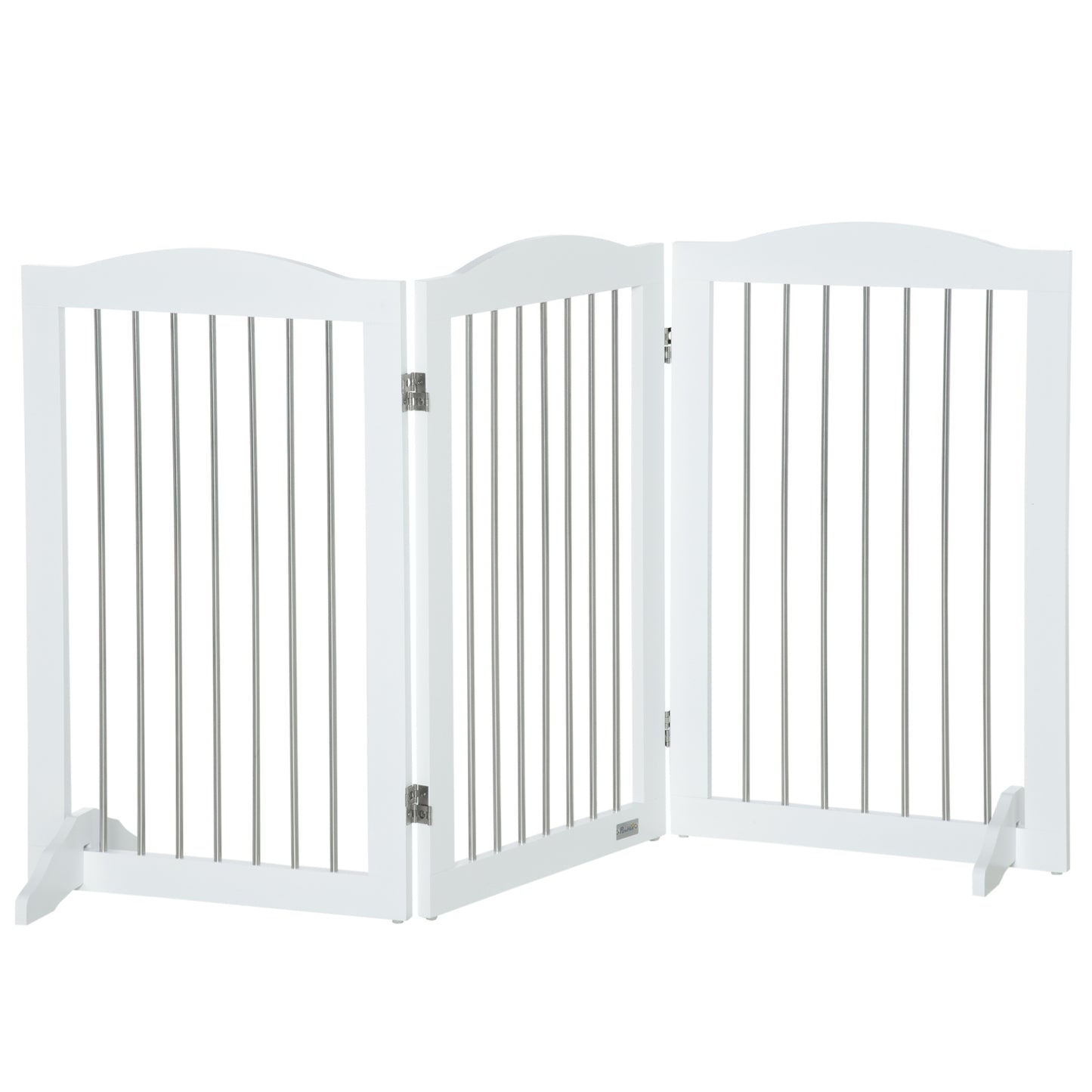 Pawhut Barrera De Seguridad Para Perros Plegable 154x30x80 Cm Con Soporte De Pie_0