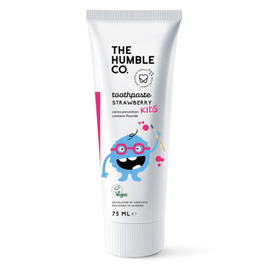 Pasta de dentes vegan orgânica de morango The Humble para crianças 75 ml
