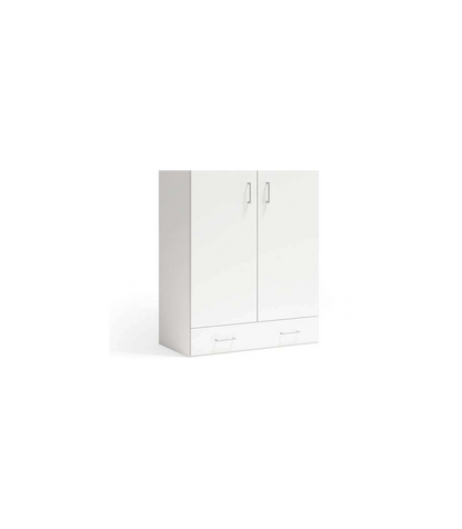 Armario 2 Puertas Abatibles Y 1 Cajón Acabado Blanco, 197cm(alto) 99cm(ancho) 51cm(fondo)_5