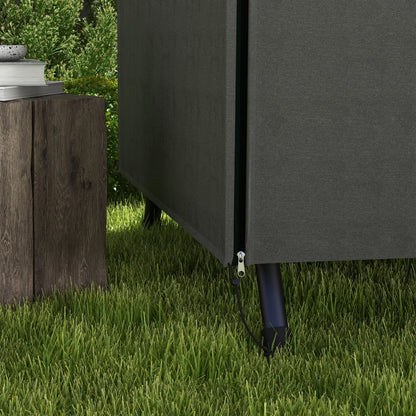 Outsunny Funda Balancín Jardín Con 2 Cremalleras 205x124x164 Cm Gris Oscuro_4