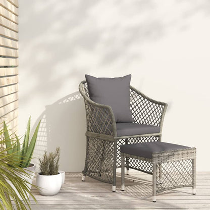 Vidaxl Set De Muebles De Jardín 2 Pzas Cojines Ratán Sintético Gris_1