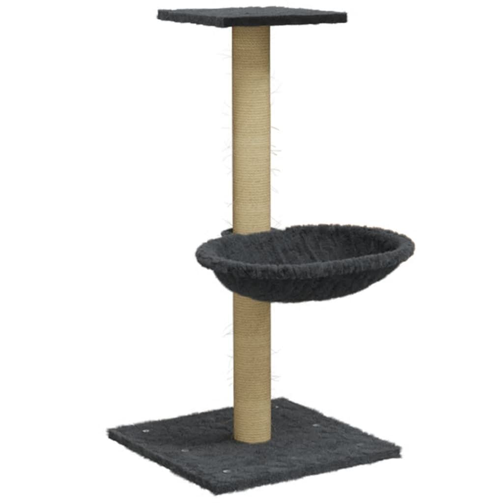 Vidaxl Rascador Para Gatos Con Poste De Sisal Gris Oscuro 74 Cm_0
