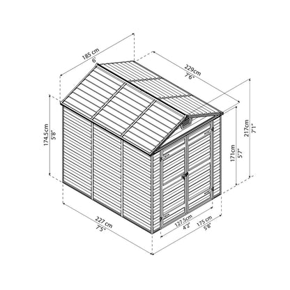 Telheiro de jardim Canopia Skylight Policarbonato 229x185x217 cm Cinza