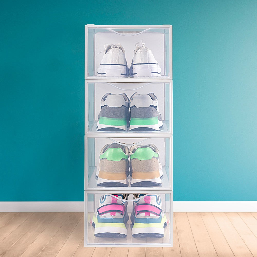 Pack 6 Cajas Zapatos Plástico Apilables Y Antivuelco Max Home_4