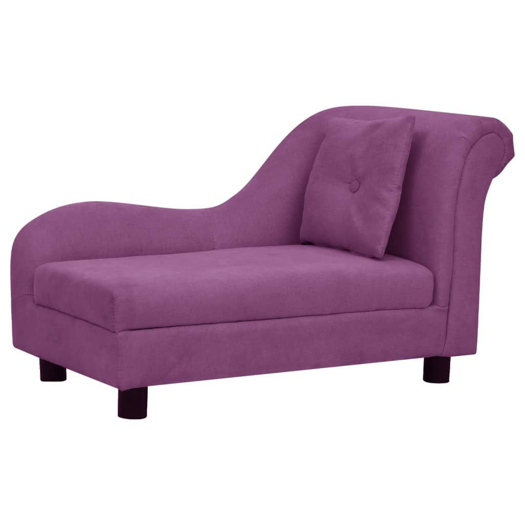 Vidaxl Sofá Para Perros Con Almohada Borgoña Felpa 83x44x44 Cm_0