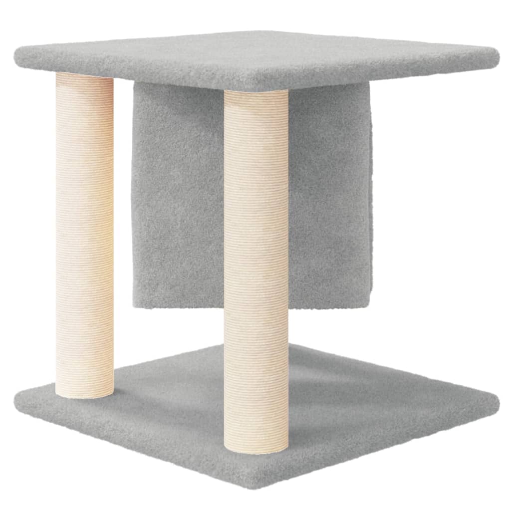 Rascador Para Gatos Con Postes De Sisal Gris Claro 37 Cm_3