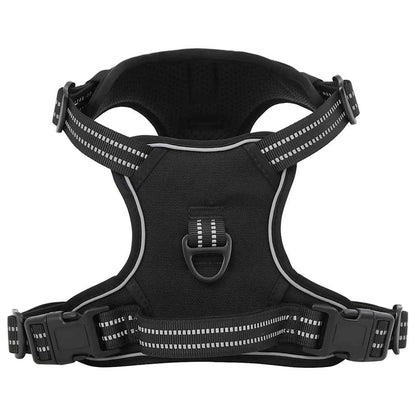 Arnés Para Perros Con Correa Y Collar Ajustable Negro L_0