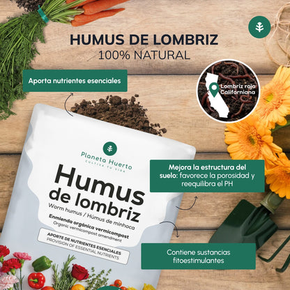 Pack 3x Humus de Lombriz 100% Natural Planeta Huerto 10 L