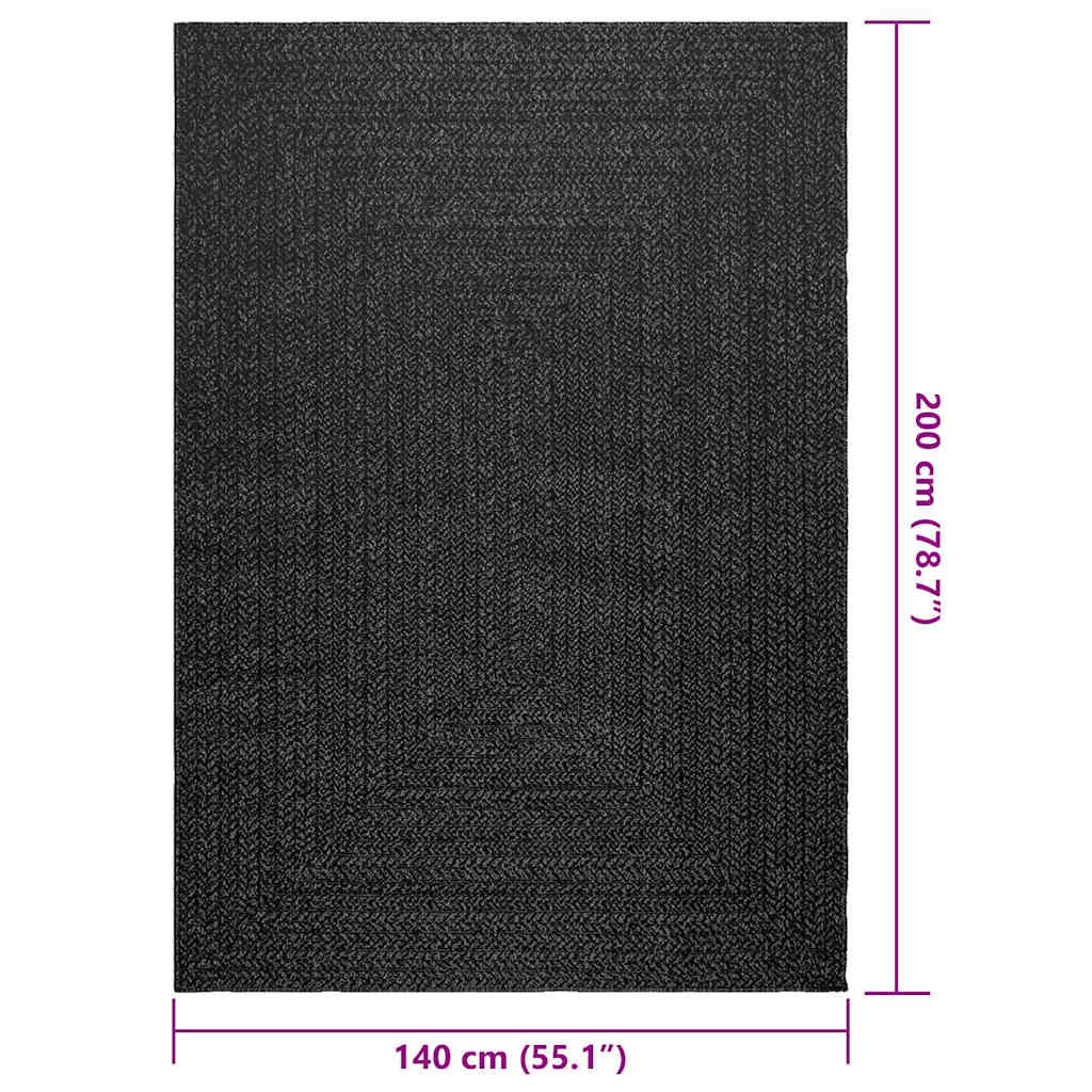 Vidaxl Alfombra Zizur Apariencia Yute Interior Exterior Antracita_2