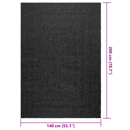 Vidaxl Alfombra Zizur Apariencia Yute Interior Exterior Antracita_2
