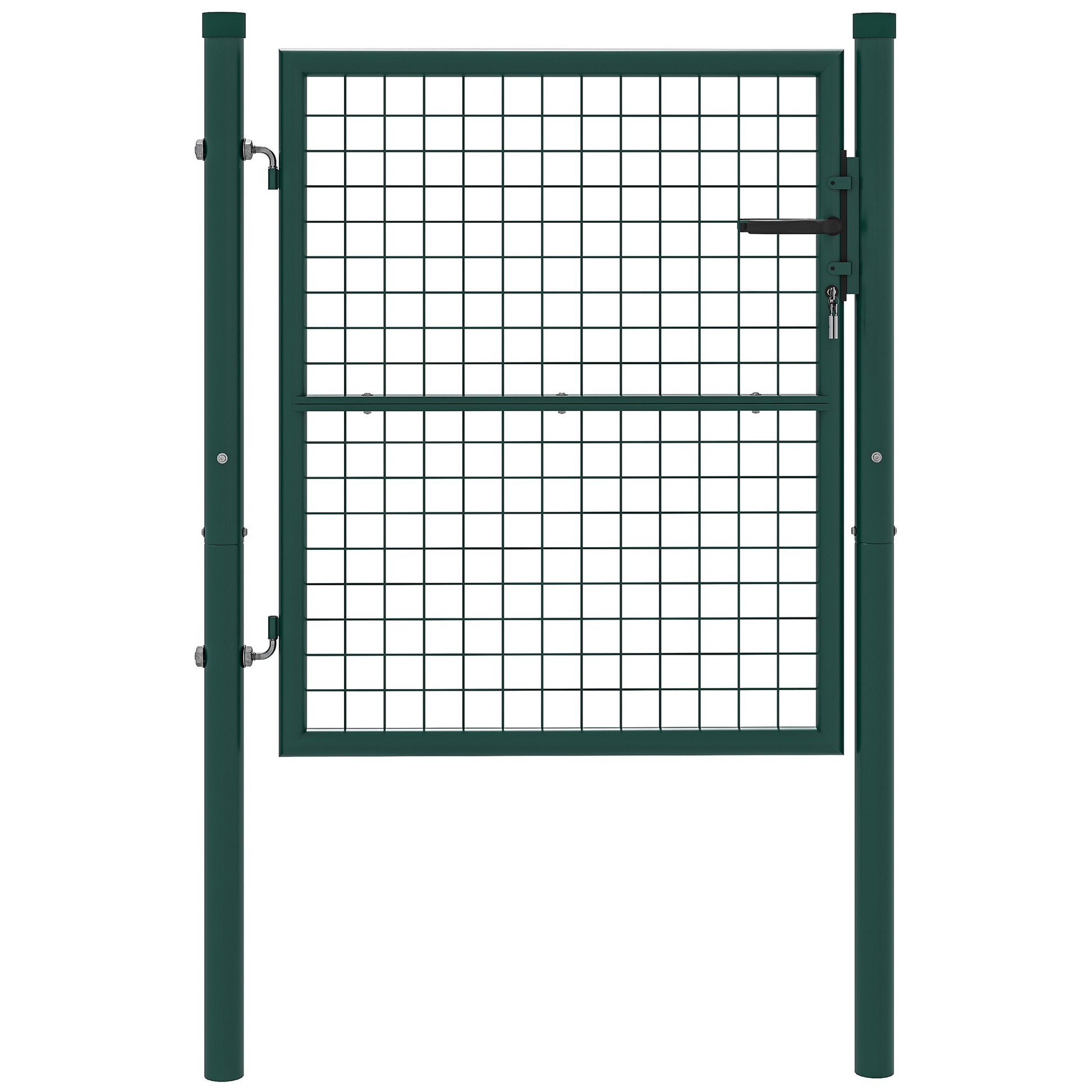 Outsunny Puerta De Jardín 100x79 Cm Con Asa Cerradura Y 3 Llaves Verde_0
