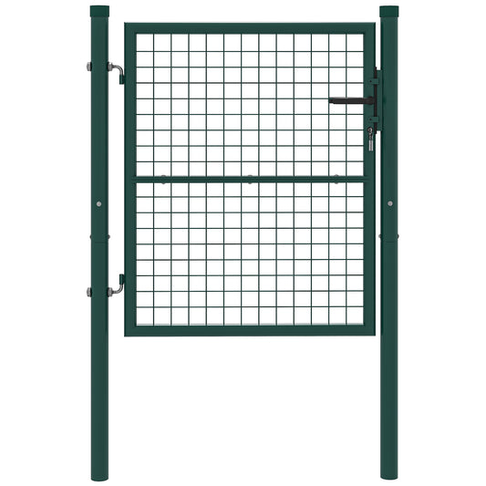 Outsunny Puerta De Jardín 100x79 Cm Con Asa Cerradura Y 3 Llaves Verde_0