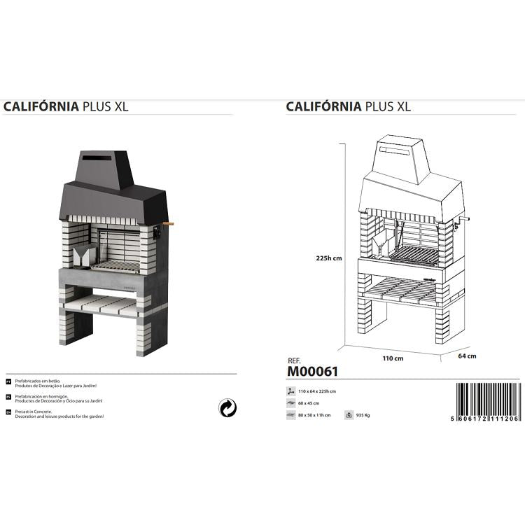 Grelhador California XL Plus Full Grill com Braseiro Lateral Movelar
