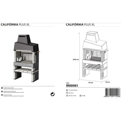 Grelhador California XL Plus Full Grill com Braseiro Lateral Movelar