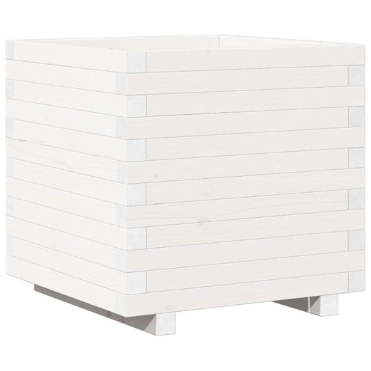 Jardinera Madera Maciza De Pino Blanco 50x50x49,5 Cm_0