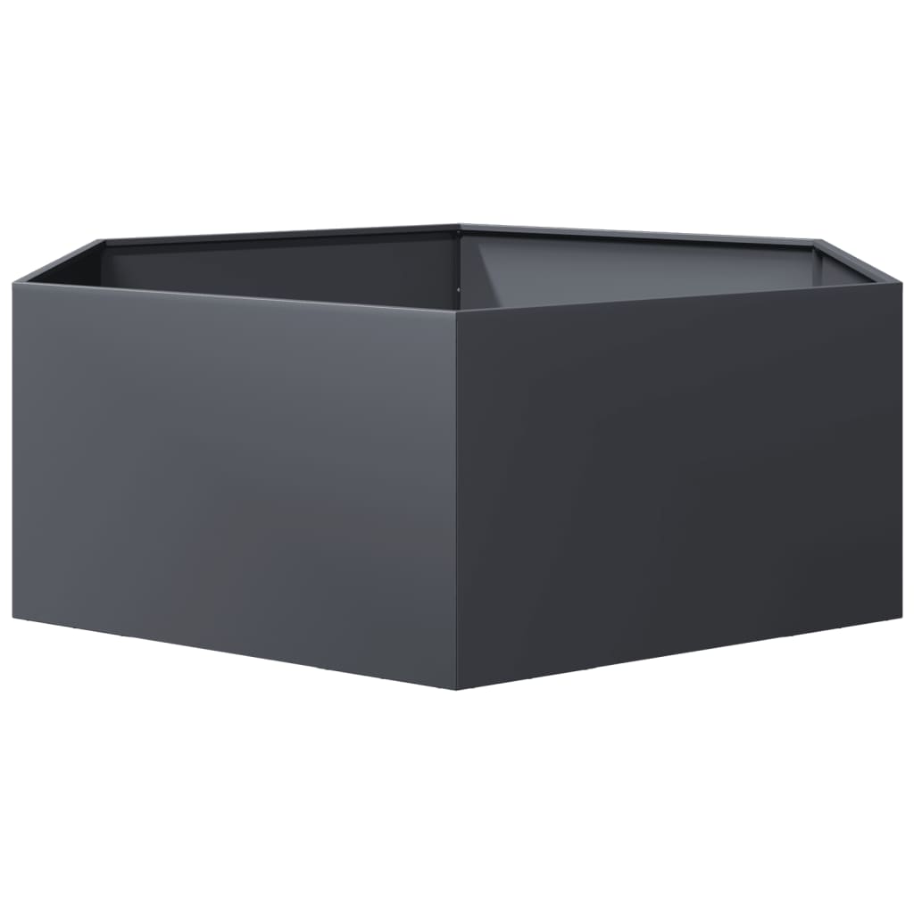 Jardinera Hexagonal Acero Gris Antracita 138x120x45 Cm_4