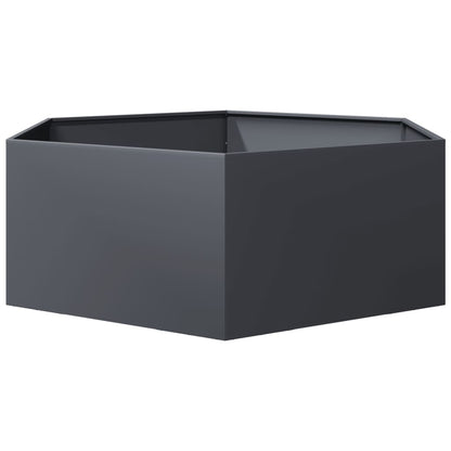 Jardinera Hexagonal Acero Gris Antracita 138x120x45 Cm_4