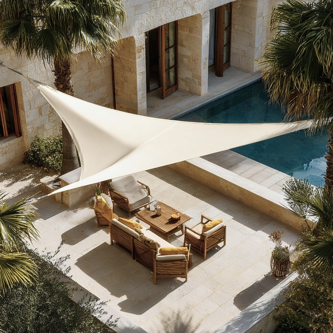 Malla De Sombreo Triangular Sunnet Kit Elast 3,4x3,4 M Marron Nortene_4