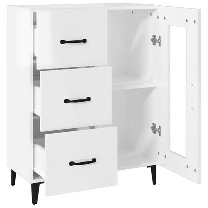 Aparador De Madera Contrachapada Blanco Brillante 69,5x34x90 Cm / Vetonek_3