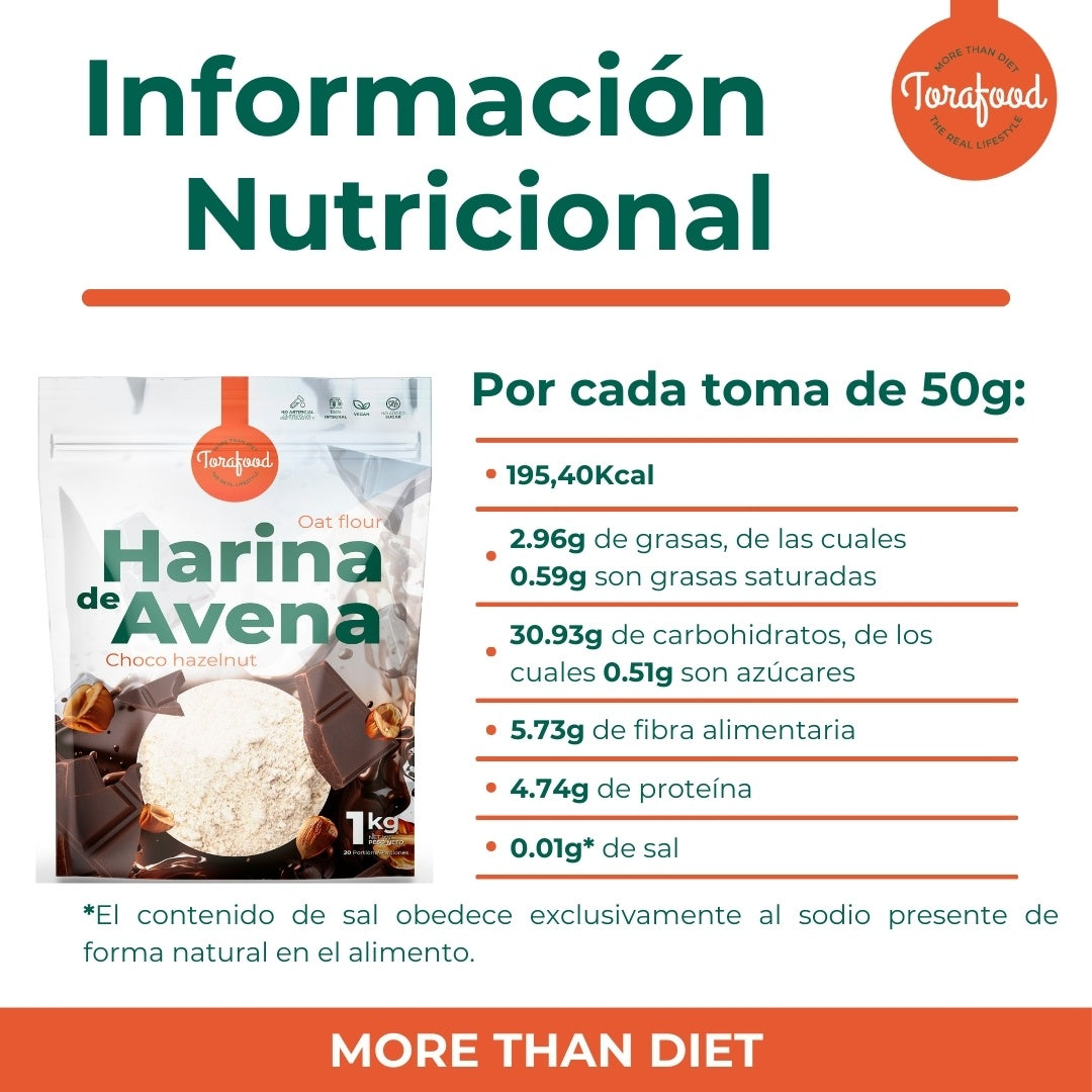 Harina De Avena Choco Avellana Torafood 1kg