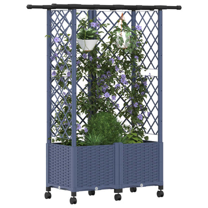 Cama Elevada Con Trellis Y Techo Gris 124 X 40 X 142 Cm Pp_2