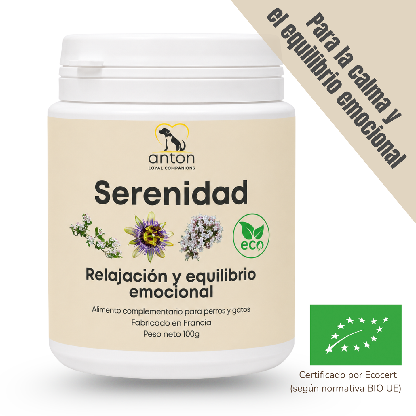 Suplemento natural para el bienestar emocional de perros y gatos – ECO 100 g_0