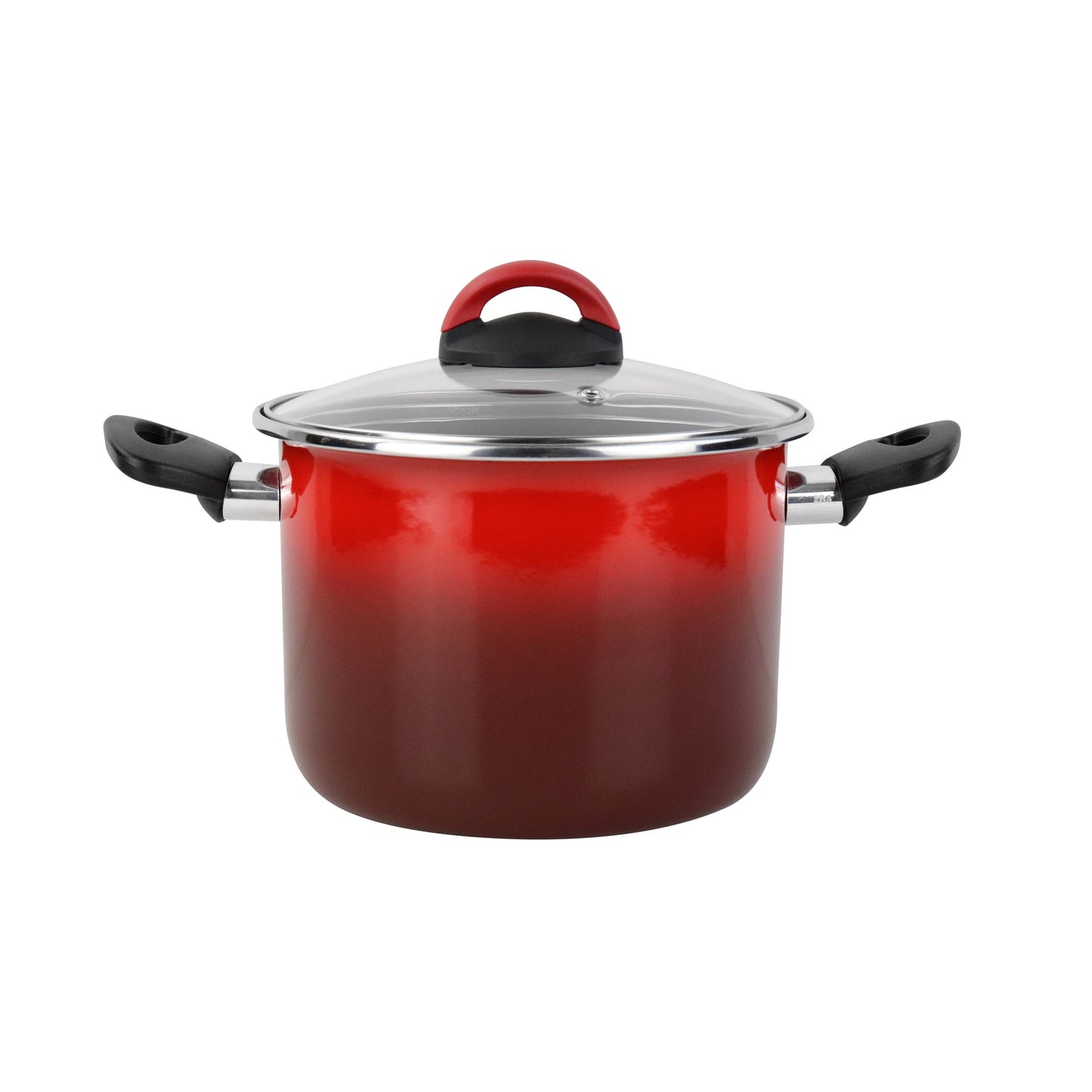 Olla Alta 'sr' Ø22cm Con Tapa Vidrio Rojo Magefesa_0