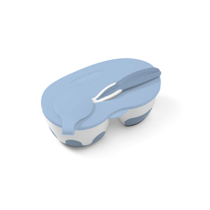 Doble Tupper Infantil 150+200 Ml Con Tapa Y Cuchara Blue_0