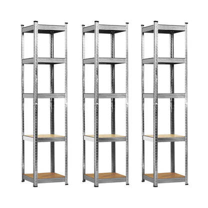 Pack 3 Estanterías Modulares Con 5 Baldas Ajustables 180x40x40cm 175kg O91_0