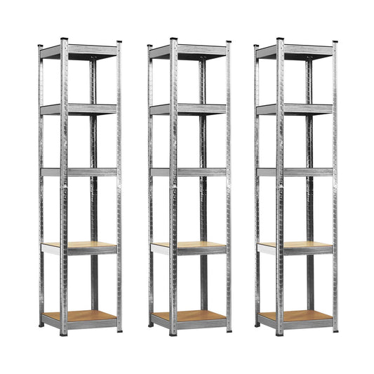 Pack 3 Estanterías Modulares Con 5 Baldas Ajustables 180x40x40cm 175kg O91_0