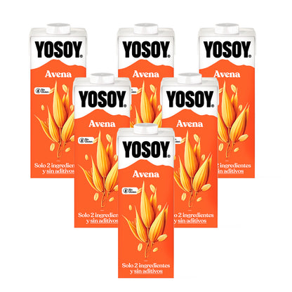 Embalagem de 6 bebidas de aveia sem glúten YOSOY 1L