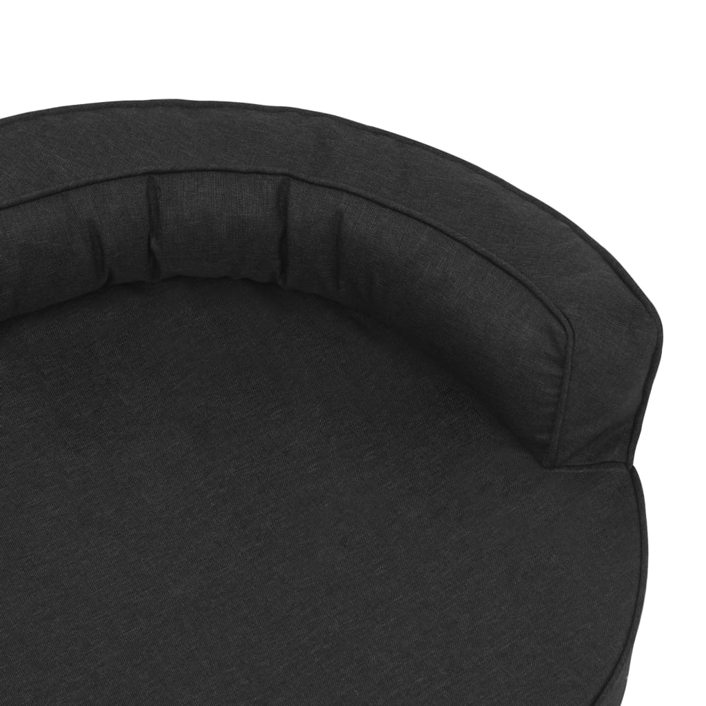 Vidaxl Colchón De Cama De Perro Ergonómico Aspecto Lino Negro 75x53cm_5