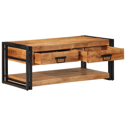 Mesa De Centro Madera Maciza De Acacia 90x50x38 Cm_1