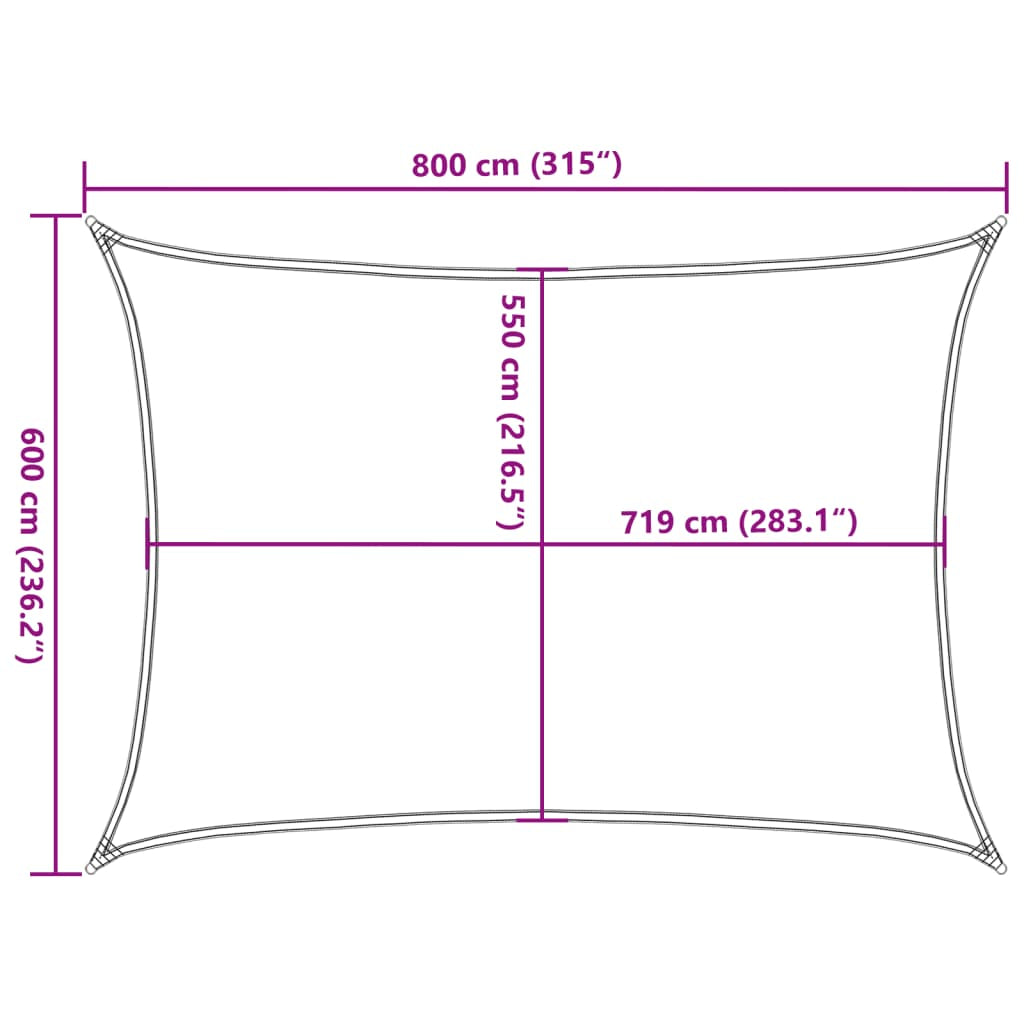 Vidaxl Toldo De Vela Hdpe Terracota 160 G/m² 6x8 M_2