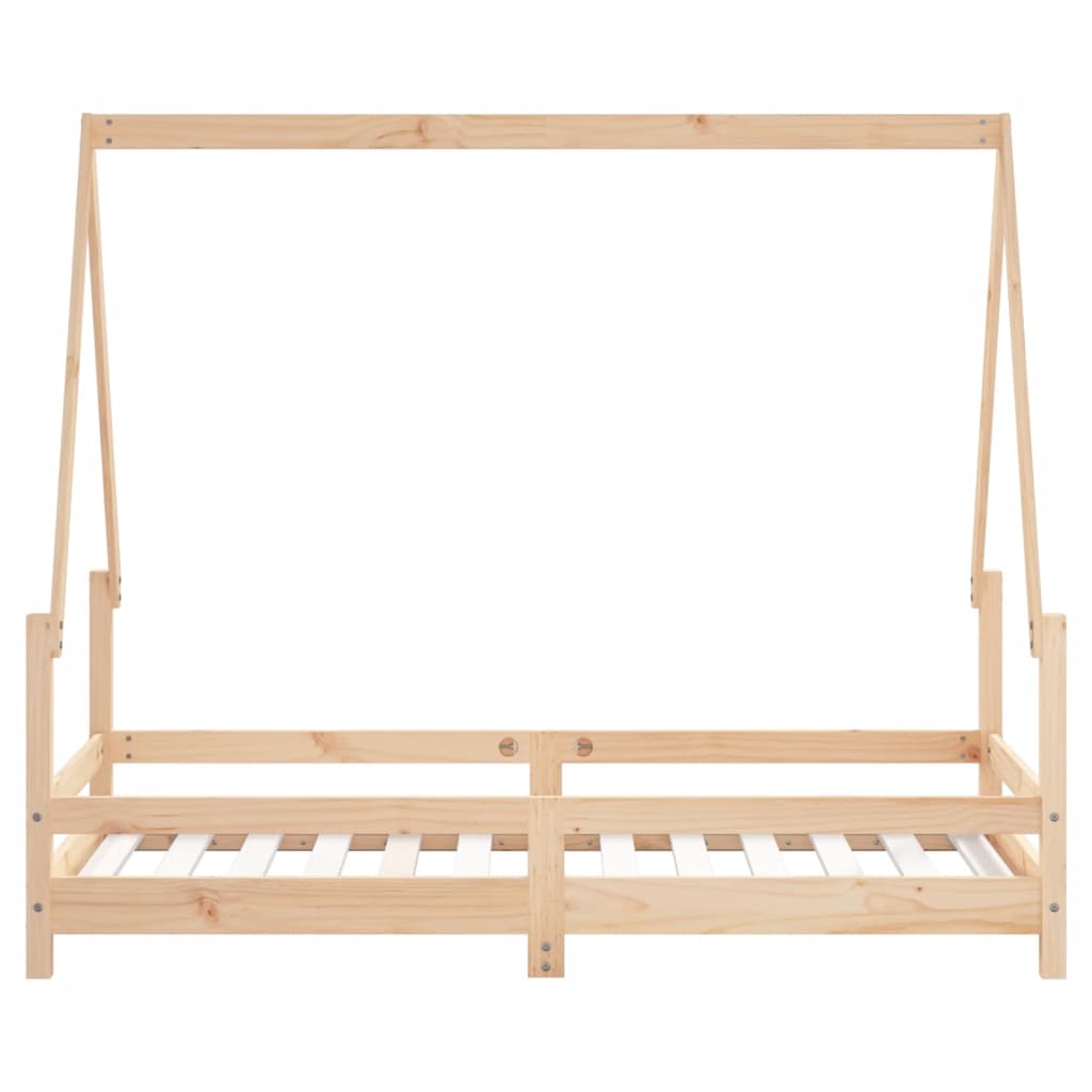 Estructura De Cama Para Niños Madera Maciza De Pino 80x160 Cm / Vetonek_4