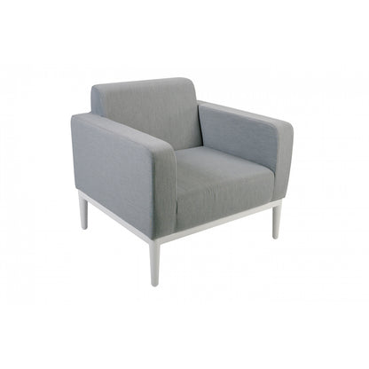 Mobiliario De Jardín Para 4 Personas Viena Tela Hidrófuga Y Aluminio Gris 1 Banco + 2 Sillones + 1 Mesa - Mobiliario De Jardín_2