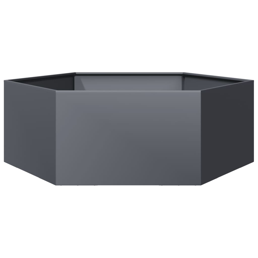 Jardinera Hexagonal Acero Gris Antracita 138x120x45 Cm_0