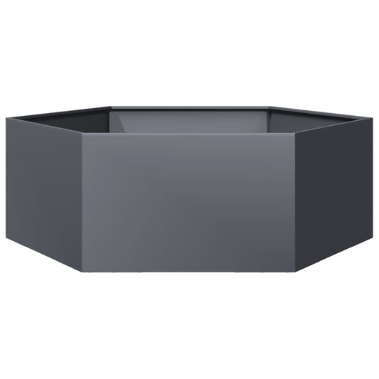 Jardinera Hexagonal Acero Gris Antracita 138x120x45 Cm_0