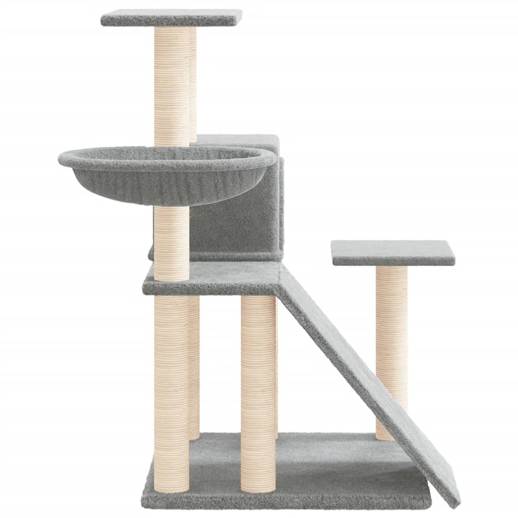 Rascador Para Gatos Con Postes De Sisal Gris Claro 82 Cm_3