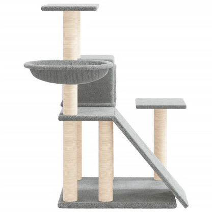 Rascador Para Gatos Con Postes De Sisal Gris Claro 82 Cm_3