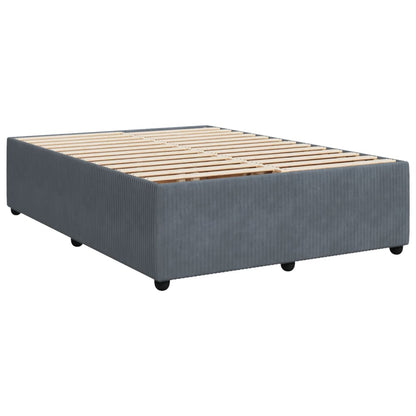 Cama Box Spring Con Colchón Terciopelo Gris Oscuro 140x190 Cm / Vetonek_4