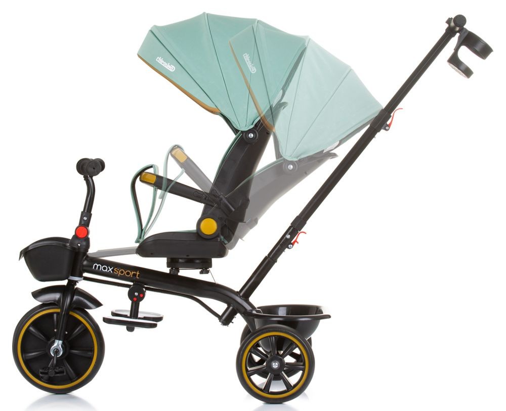 Triciclo Con Capota Y Mango Parental Max Sport Pastel Green_2