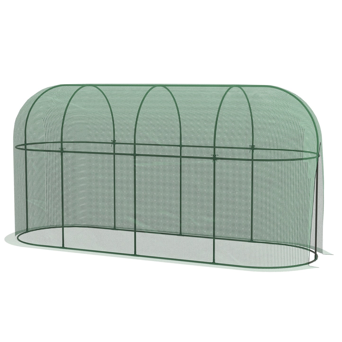 Outsunny Jaula De Cultivo Con Puerta Y Marco De Acero300x100x150 Cm Verde_0