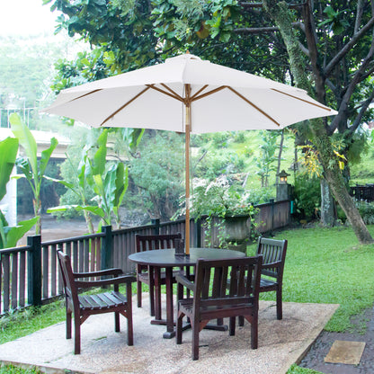 Outsunny Parasol Grande De Patio Y Piscina Ángulo Regulable Poliéster Φ300x250cm_1