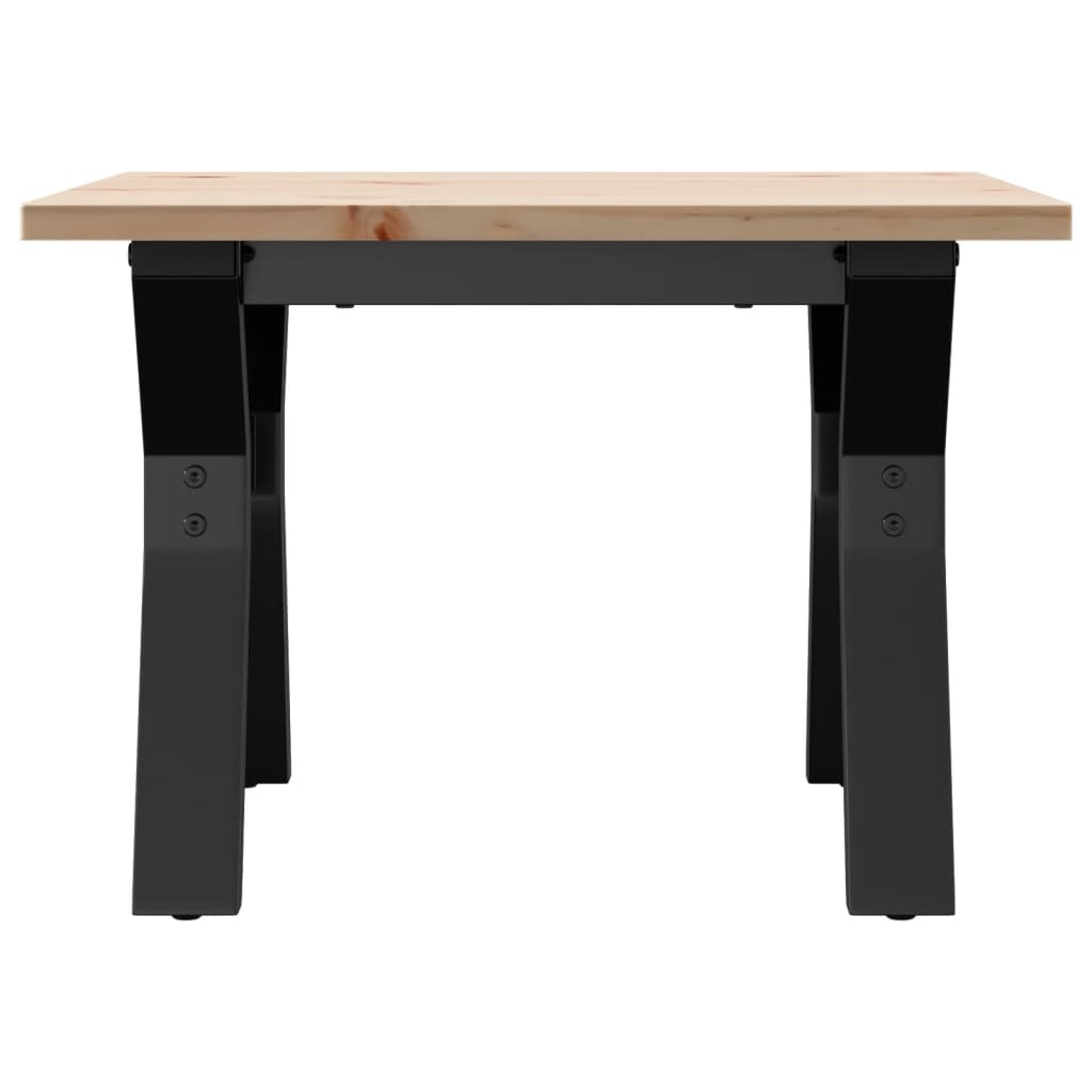 Mesa De Centro Marco Y Madera Maciza Pino Y Acero 50x50x35 Cm_2
