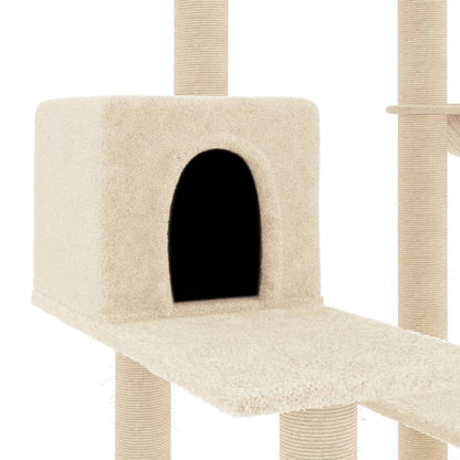 Rascador Para Gatos Con Postes De Sisal Color Crema 82,5 Cm_5