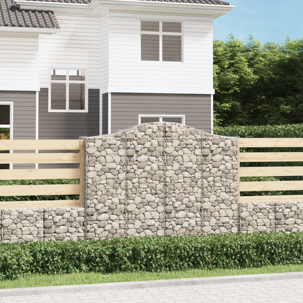 Cestas Gaviones 12 Uds Forma De Arco Hierro 200x50x160/180 Cm_1