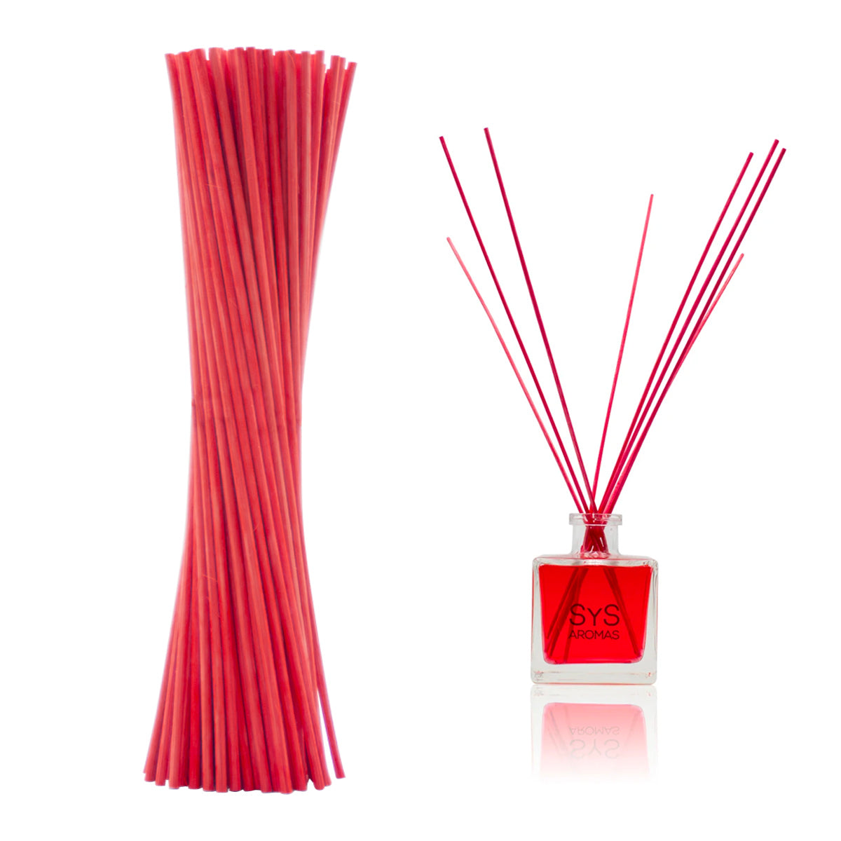Varillas Difusoras de Ratán Natural Rojas SYS Aromas 50 Uds | Recambio para Mikado | 2,5 mm x 25 cm_1