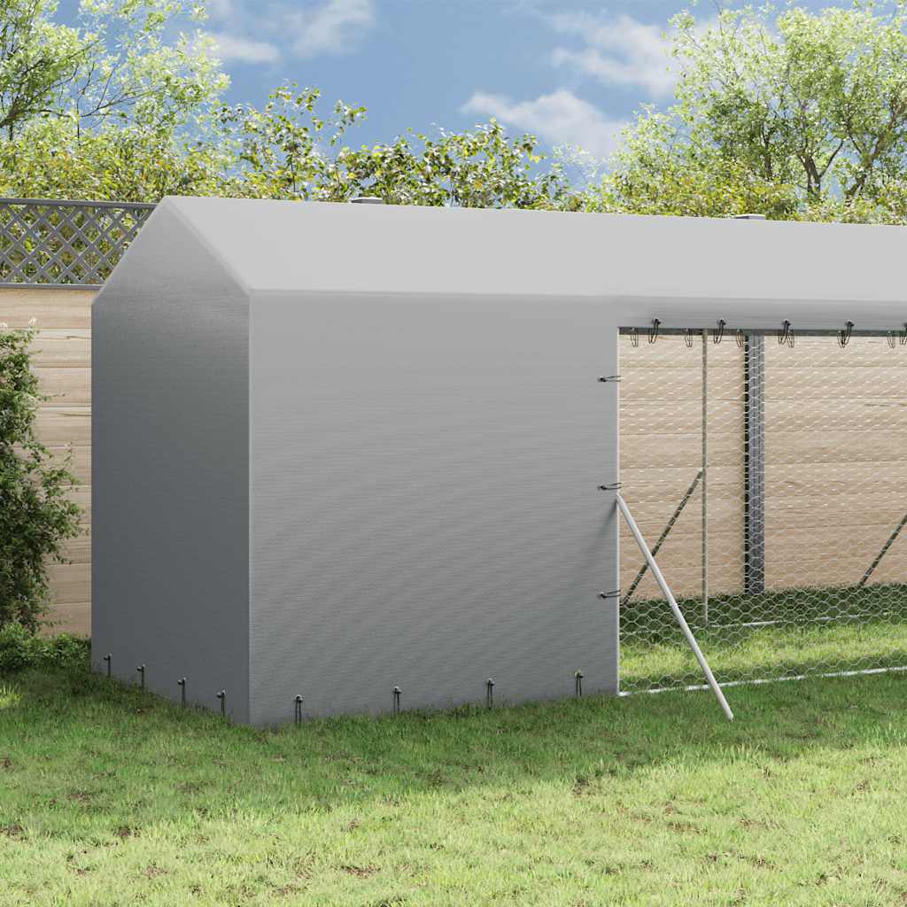 Perrera De Exterior Con Toldo Acero Galvanizado Plata 2x6x2,5 M_2