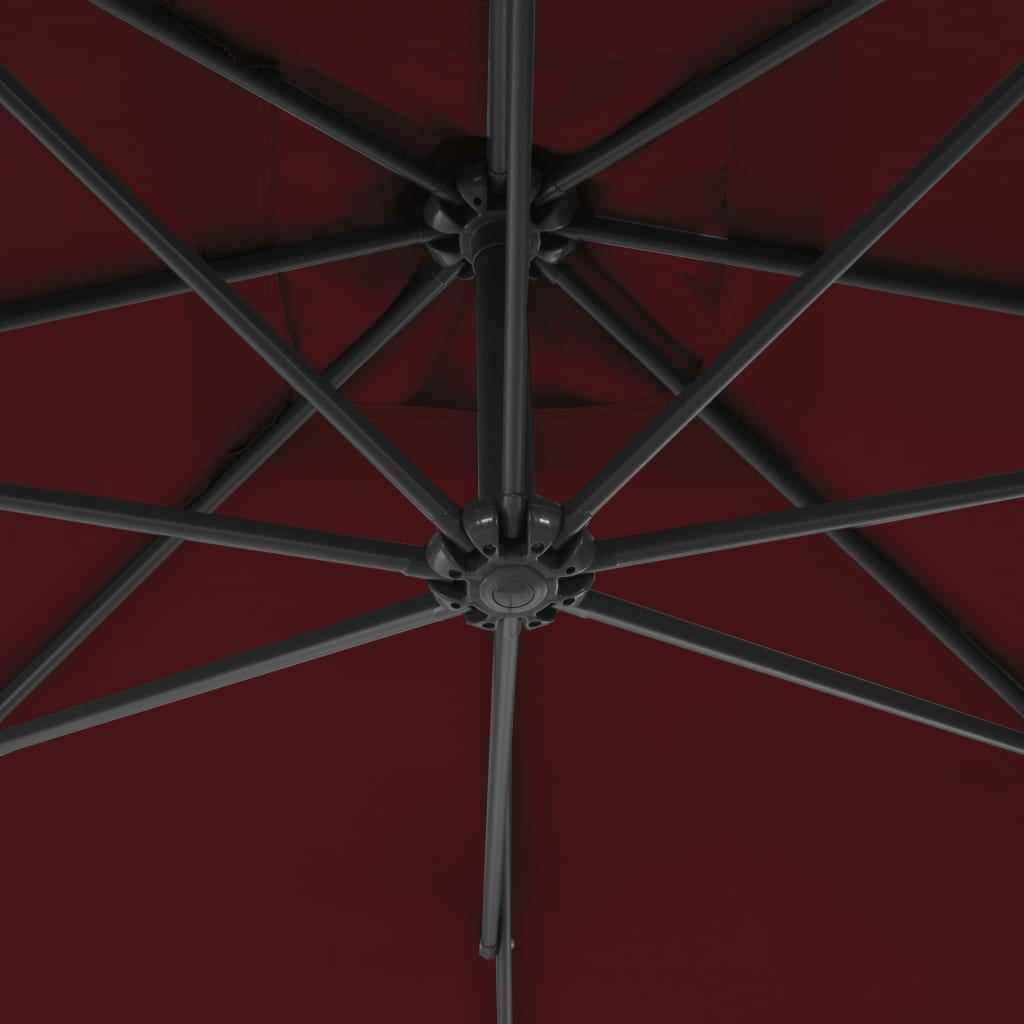 Vidaxl Sombrilla Jardín Voladiza Palo De Acero Vino Tinto 250x250 Cm_4